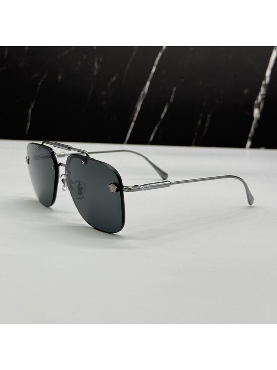 Versace VE2296 1001/87 Pilot Gray Silver Unisex Sunglasses Authentic NEW